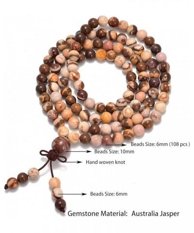 6mm Natural Healing Gemstones Buddhist 108 Prayer Mala Stretchy Bracelet Necklace Australia Zebre $8.27 Bracelets