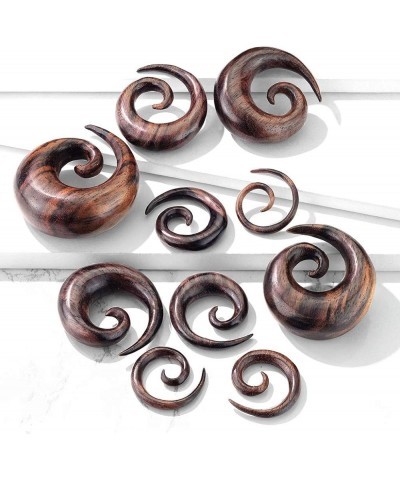 Organic Sono Wood Spiral Tapered Hanger Ear Plugs, Sold as a Pair 19mm (3/4") $10.29 Body Jewelry