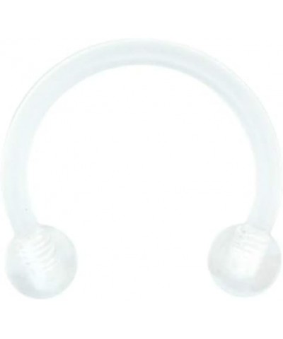 16G Clear Bioflex Flexible Septum Ring Circular Barbell Retainer 10mm (3/8") $7.72 Body Jewelry