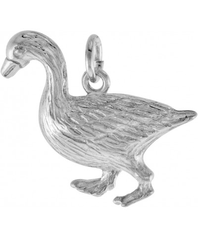 Sterling Silver Goose Pendant Necklace for Women and Men 1 inch Tall Available with or Without Chain with NO Chain $17.81 Nec...