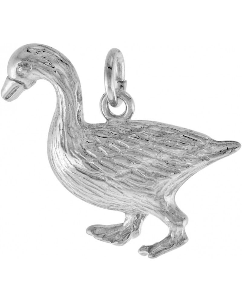 Sterling Silver Goose Pendant Necklace for Women and Men 1 inch Tall Available with or Without Chain with NO Chain $17.81 Nec...