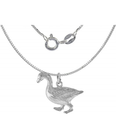 Sterling Silver Goose Pendant Necklace for Women and Men 1 inch Tall Available with or Without Chain with NO Chain $17.81 Nec...