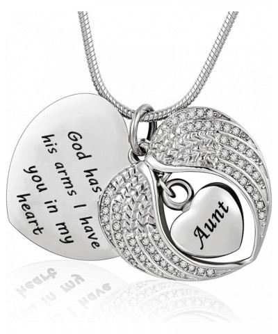 Unisex Angel Wing Memorial Keepsake Ashes Urn Pendant Necklace,God has you in his arms I have you in my heart Aunt $9.84 Neck...