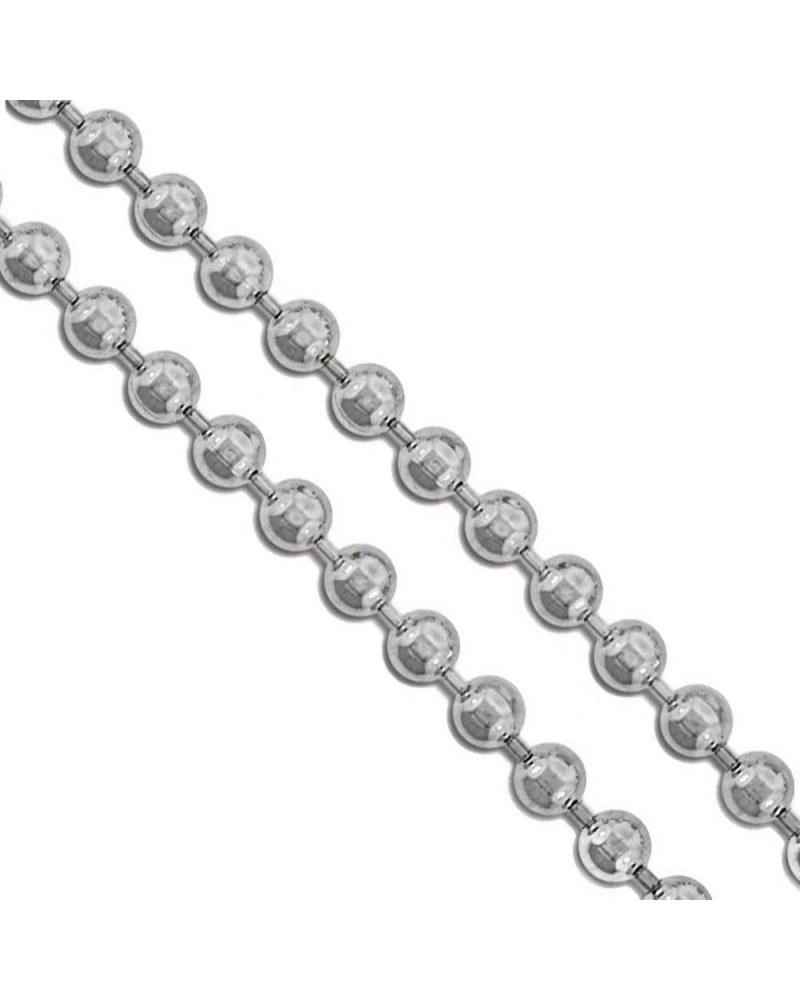 Stainless Steel Military Ball Bead Chain 2mm 3mm 4mm 6mm Dog Tag Link Pallini Necklace 4.0mm Length 20 Inches $6.11 Necklaces