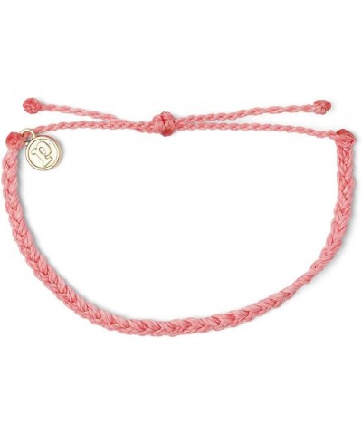 Mini Braided Bracelet - Plated Charm, Adjustable Band Mini Braided Petaal Pink $11.75 Bracelets