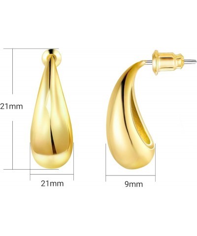 Chunky Gold Waterdrop Hoop Earrings for Women and Girls, Lightweight Teardrop Hollow Hoop Earrings Gold Chunky Earrings $5.48...