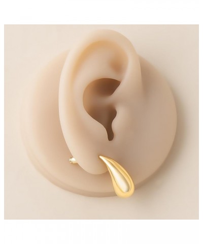 Chunky Gold Waterdrop Hoop Earrings for Women and Girls, Lightweight Teardrop Hollow Hoop Earrings Gold Chunky Earrings $5.48...