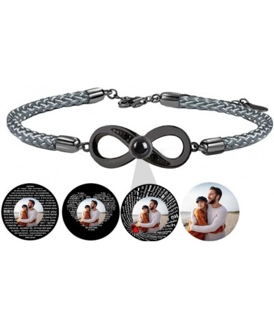 Infinity Bracelet for Couples Personalized Projection Bracelet Adjustable Infinity Circle Charm Rope Bracelets I Love You Bra...