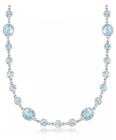 55.00 ct. t.w. Bezel-Set Sky Blue Topaz Necklace in Sterling Silver 18.0 Inches $103.60 Necklaces