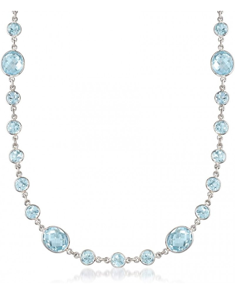 55.00 ct. t.w. Bezel-Set Sky Blue Topaz Necklace in Sterling Silver 18.0 Inches $103.60 Necklaces