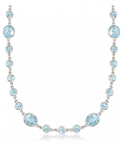 55.00 ct. t.w. Bezel-Set Sky Blue Topaz Necklace in Sterling Silver 18.0 Inches $103.60 Necklaces