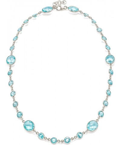 55.00 ct. t.w. Bezel-Set Sky Blue Topaz Necklace in Sterling Silver 18.0 Inches $103.60 Necklaces