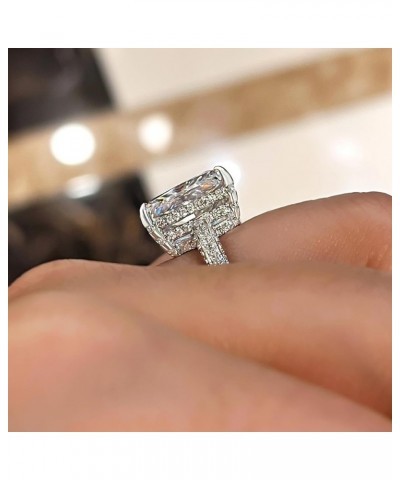 Radiant Cut Promise Ring for Women, Engagement Rings for her, 18K White Gold Plated Silver Ring 7.5 7.0ct(Solitaire) $40.70 R...