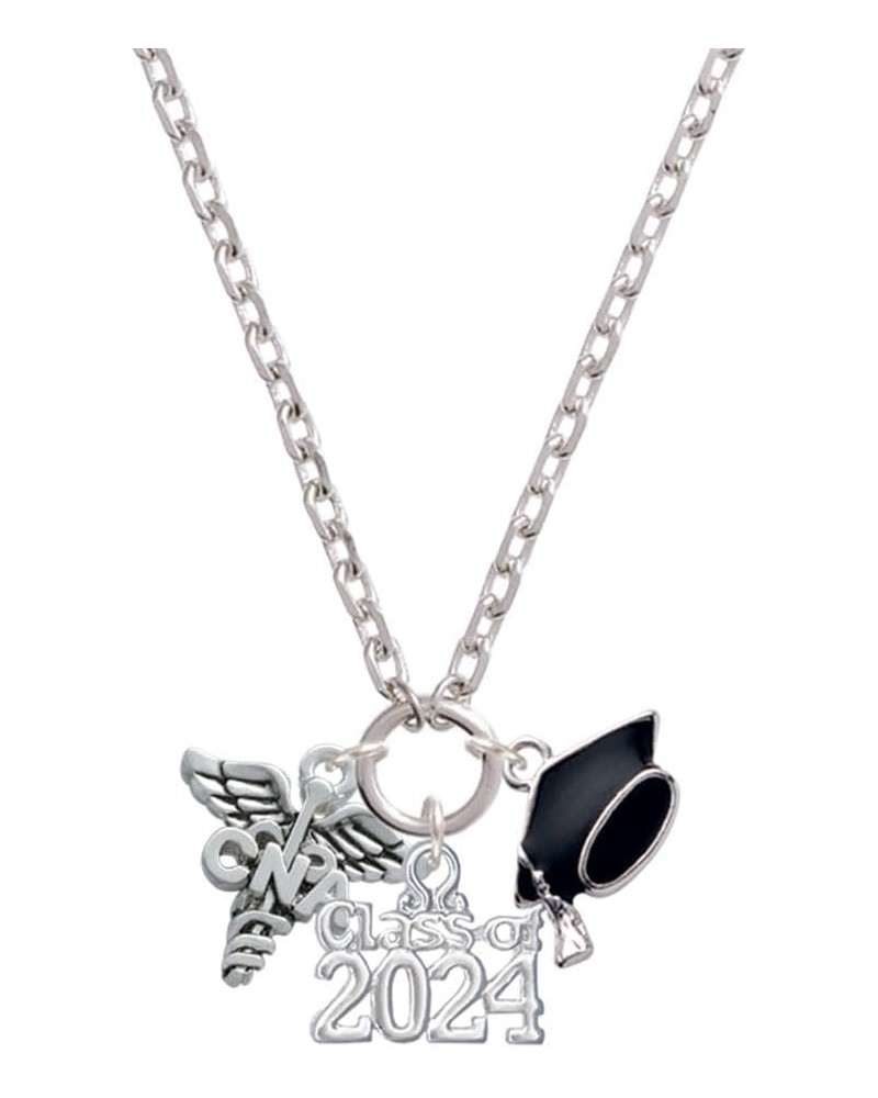 Silvertone Nurse Caduceus - Silvertone Class of 2024 Graduation Zoey Necklace, 28 CNA $17.20 Necklaces