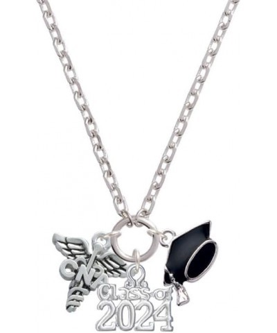 Silvertone Nurse Caduceus - Silvertone Class of 2024 Graduation Zoey Necklace, 28 CNA $17.20 Necklaces