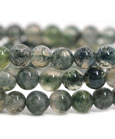 Gem Semi Precious Gemstone 6mm Round Beads Stretch Bracelet 6.5 Inch Moss Agate $10.00 Bracelets