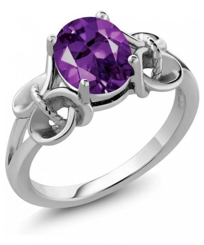 925 Sterling Silver Purple Amethyst Ring For Women (1.50 Cttw, Oval 9X7MM, Gemstone Birthstone, Available In Size 5, 6, 7, 8,...