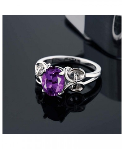 925 Sterling Silver Purple Amethyst Ring For Women (1.50 Cttw, Oval 9X7MM, Gemstone Birthstone, Available In Size 5, 6, 7, 8,...