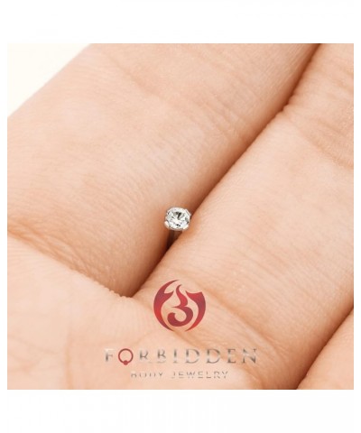 Nose Rings Sterling Silver Micro Nose Studs CZ Simulated Diamond Bone Stud for Women Men 1.5 mm Crystal 22G Rose Pair $11.20 ...