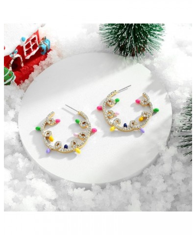 Christmas Theme Earrings Gingerbread man, Christmas tree, Christmas hat, garland, deer, colorful light bulbs Earrings Christm...