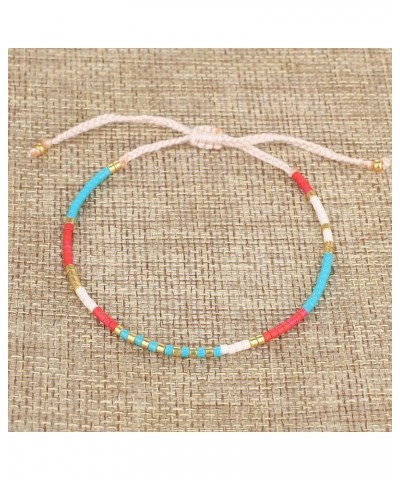 Miyuki Beaded Friendship Bracelets Thin Rope Bracelets Women Handmade Wrap Bracelets Jewelry Red $9.87 Bracelets