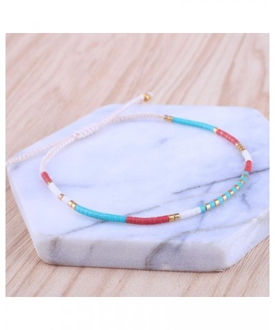 Miyuki Beaded Friendship Bracelets Thin Rope Bracelets Women Handmade Wrap Bracelets Jewelry Red $9.87 Bracelets