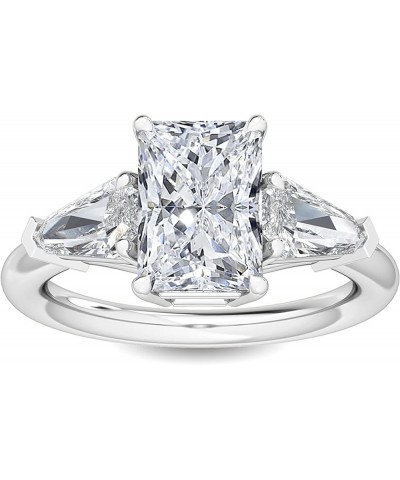 1-5 Carat (ctw) White Gold Radiant,Shield Cut LAB GROWN Diamond Three Stone Engagement Ring (Color D-E Clarity VS1-VS2) 7.5 P...