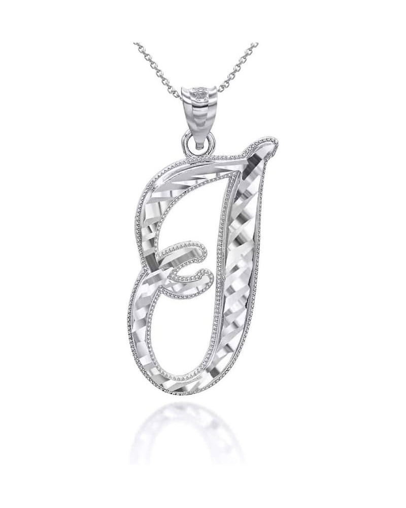 Exquisite .925 Sterling Silver Fine Dangling Cursive Initial A-Z Charm Pendant Necklace - Choice of Initial Letter & Chain Le...