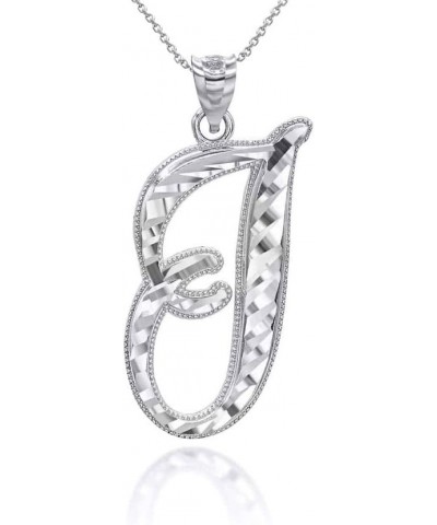 Exquisite .925 Sterling Silver Fine Dangling Cursive Initial A-Z Charm Pendant Necklace - Choice of Initial Letter & Chain Le...