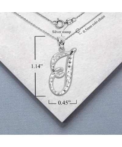 Exquisite .925 Sterling Silver Fine Dangling Cursive Initial A-Z Charm Pendant Necklace - Choice of Initial Letter & Chain Le...