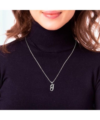 Exquisite .925 Sterling Silver Fine Dangling Cursive Initial A-Z Charm Pendant Necklace - Choice of Initial Letter & Chain Le...