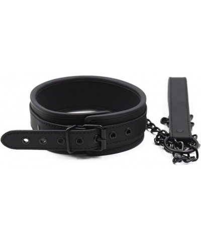 Leather Neck Choker Halloween Collars With Chain Leash Bar Stage Performance Adjustable Chokers Set $12.10 Necklaces