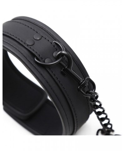 Leather Neck Choker Halloween Collars With Chain Leash Bar Stage Performance Adjustable Chokers Set $12.10 Necklaces