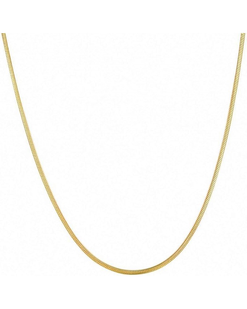 Gold Plated Necklace for Women, 14K Gold Plated Herringbone Chain Necklaces, Gold Plated Snake Chain Choker Necklaces for Wom...