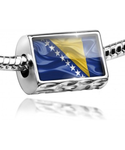 Charm Bosnia and Herzegovina 3D Flag - Bead Fit All European Bracelets, Neonbl $9.38 Bracelets