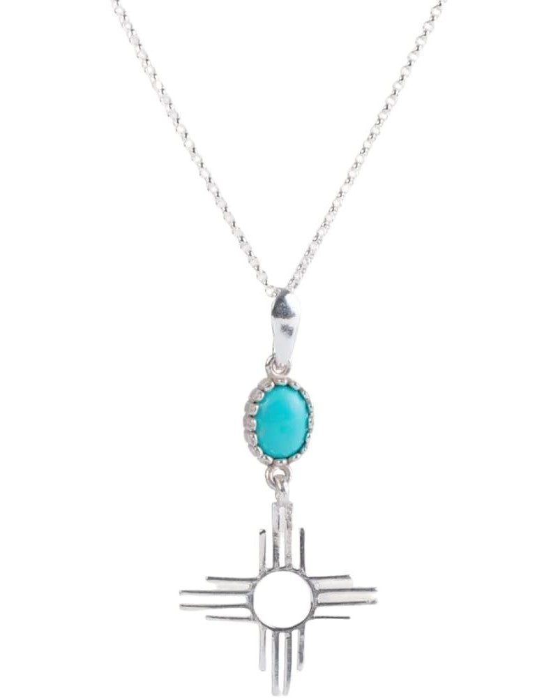 TSKIES Enchantment: Turquoise Sun Necklace Turquoise Drop Pendant $42.40 Necklaces