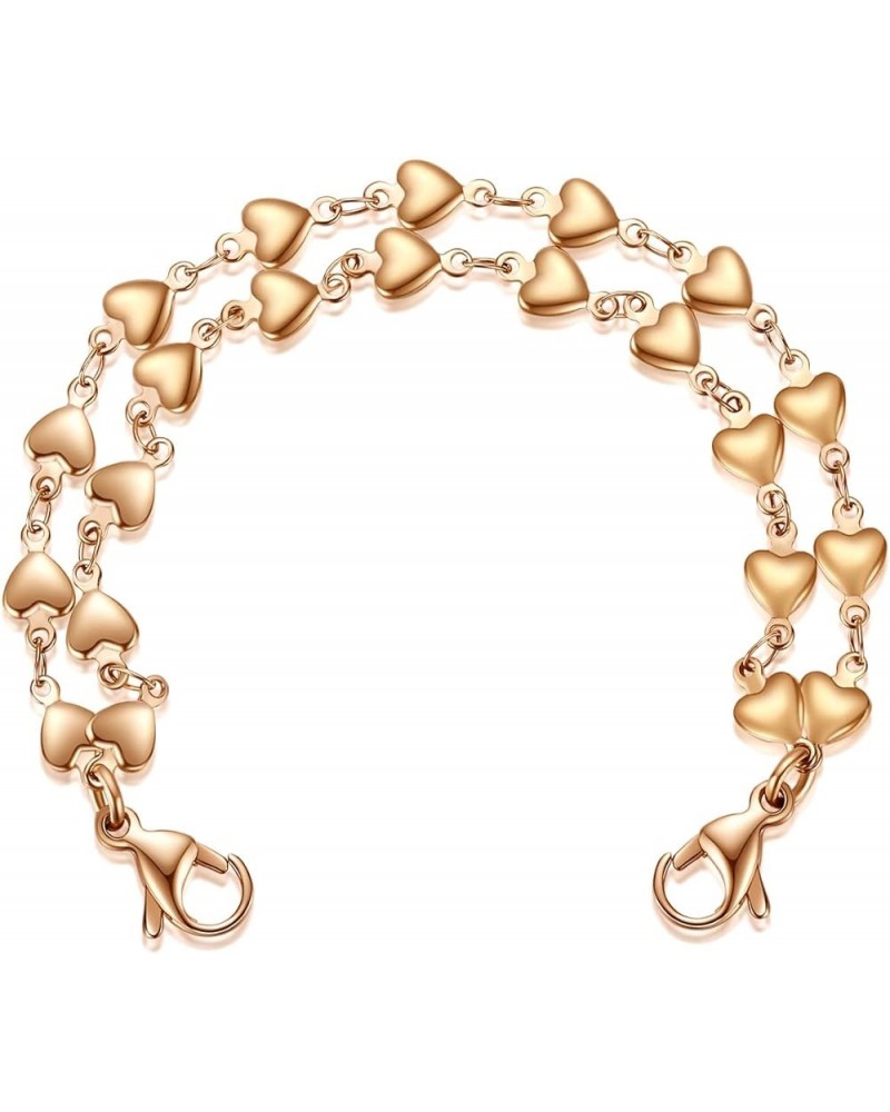 Heart Link Stainless Steel Interchangeable Medical Alert Bracelet Gold Double 5.0 Inches $12.31 Bracelets