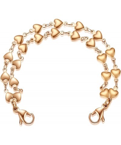 Heart Link Stainless Steel Interchangeable Medical Alert Bracelet Gold Double 5.0 Inches $12.31 Bracelets