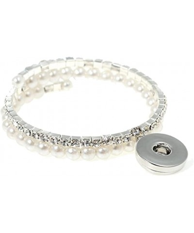 Snap Button Chunk Bracelet Silver Tone with Clear Rhinestone $8.54 Bracelets