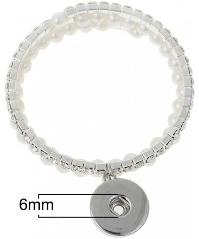 Snap Button Chunk Bracelet Silver Tone with Clear Rhinestone $8.54 Bracelets