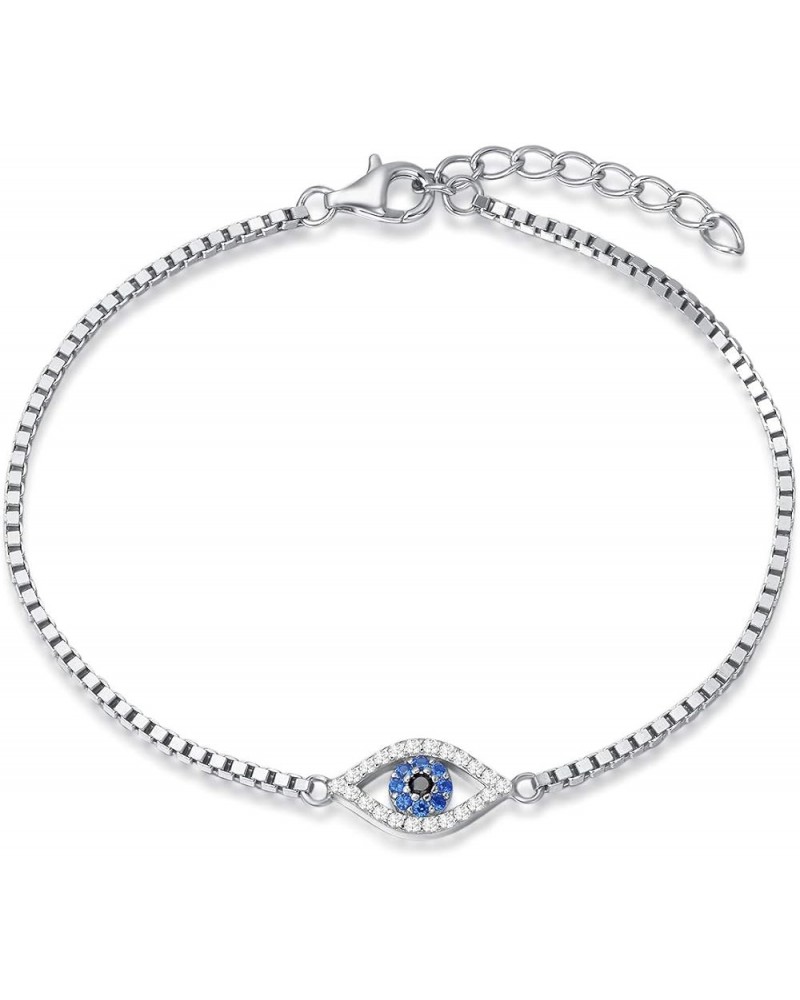 Sterling Silver Evil Eye Necklace Bracelet Cubic Zirconia Simulated Diamond Pendant Necklace Danity Fine Jewelry for Women Gi...