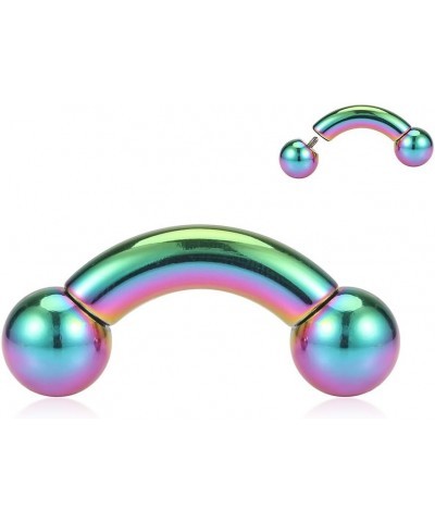 Rainbow Plated 316L Surgical Steel Internally Threaded Bent Curved Barbell 2G 4G 6G 8G 0G 00G 6G Length: 5/8" (16mm) $7.79 Bo...