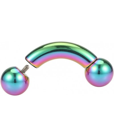 Rainbow Plated 316L Surgical Steel Internally Threaded Bent Curved Barbell 2G 4G 6G 8G 0G 00G 6G Length: 5/8" (16mm) $7.79 Bo...