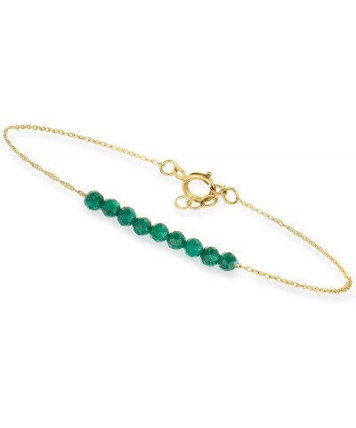 Canaria 1.80 ct. t.w. Emerald Bead Bracelet in 10kt Yellow Gold 6.5 Inches $47.50 Bracelets