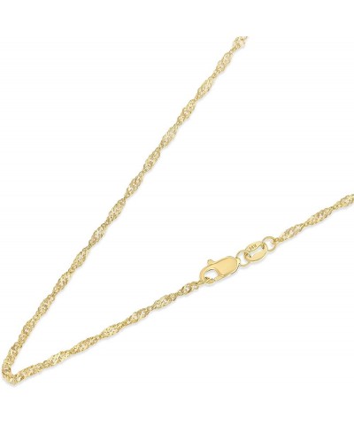 14K Yellow, White OR Tricolor Solid Gold 1.5mm Singapore Chain Necklace with Lobster Clasp Yellow Gold 18.0 Inches $72.57 Nec...