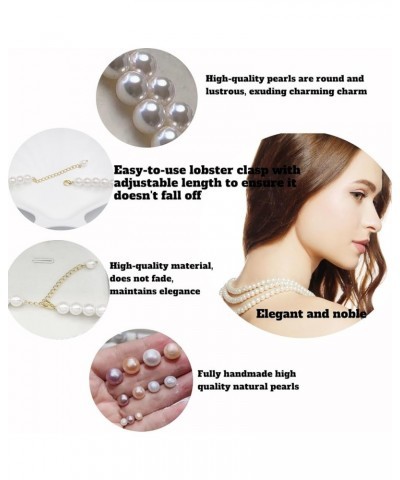 Pearl Necklace For Women White Round Pearl Necklaces Set Gold Extended Chain AAA Quality Freshwater Cultured Real Pearl 18 In...