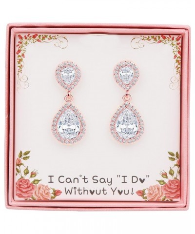 I Can't Say"I Do" Without You | 1 4 6 8 Sets Bridesmaid Jewelry Sets for Women Girls 14K Gold or Rose Gold Plated Teardrop Da...