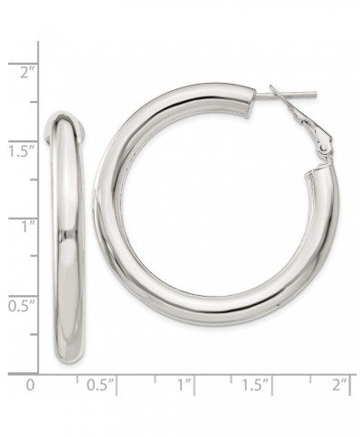 Solid 925 Sterling Silver Omega Back Hoop Earrings (5mm x 29mm) $36.80 Earrings