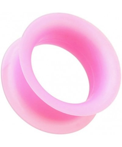 Ultra Thin Flexible Silicone Ear Skin WildKlass Double Flared Tunnel Plug (Sold as Pairs) 9/16" (14mm) Pink $8.95 Body Jewelry