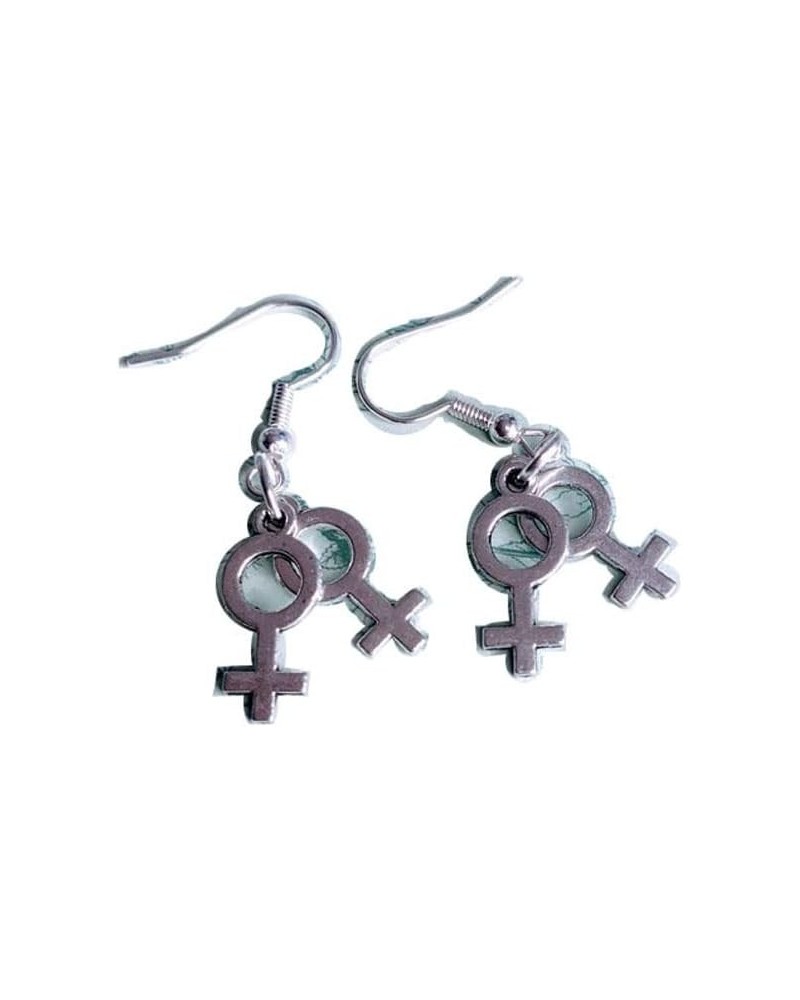 1Pair Double Venus earrings, female symbol, feminist jewelry, lesbian earrings, lesbian pride, feminist earring $6.75 Earrings